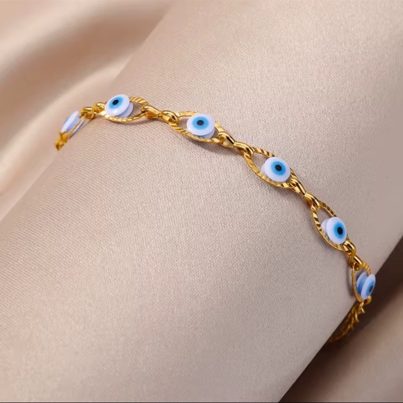 Blue eye Bracelet Evil Eye Stainless Steel Bracelet ✨ - Picture 4 of 13